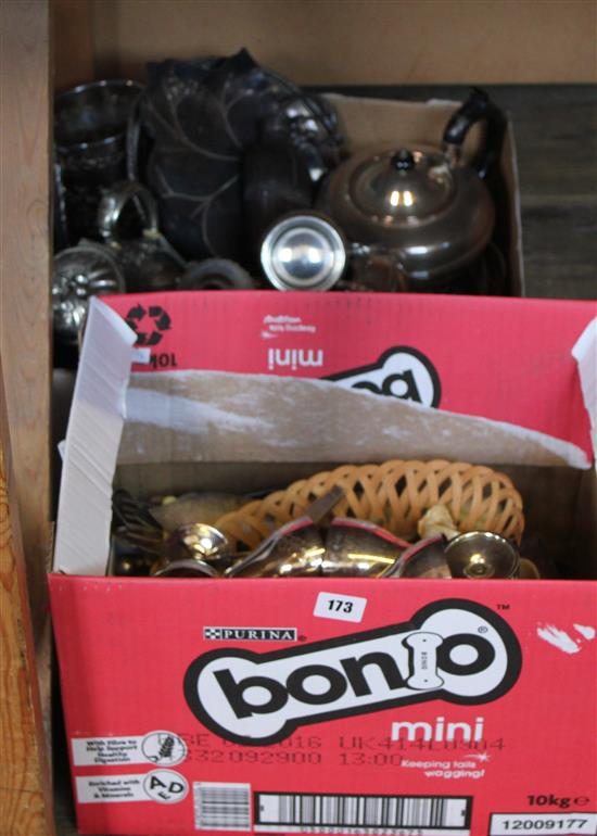Quantity of plated wares including trays etc.